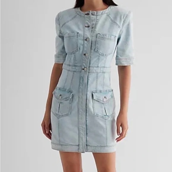 Express Dresses & Skirts - Express Light Wash Denim Jacket